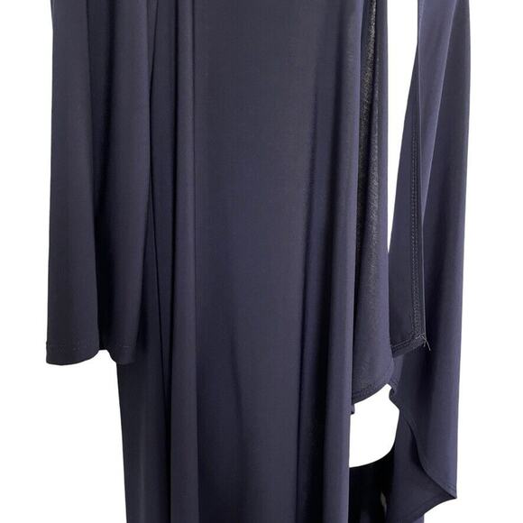 R&M Richards Navy Blue Jersey Knit Knee Length Open Stretch Jacket USA NWT sz 12 - Picture 3 of 16